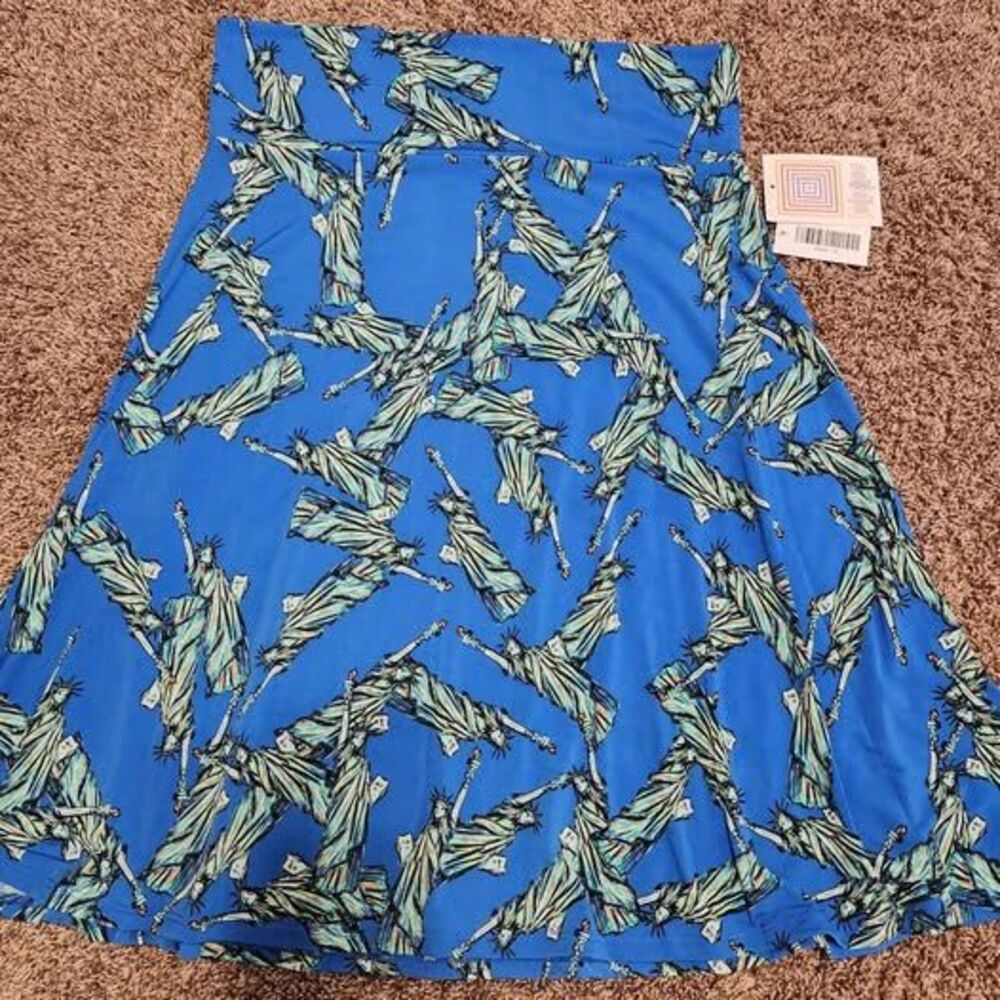 LuLaRoe Azure XL Statue of Liberty Skirt